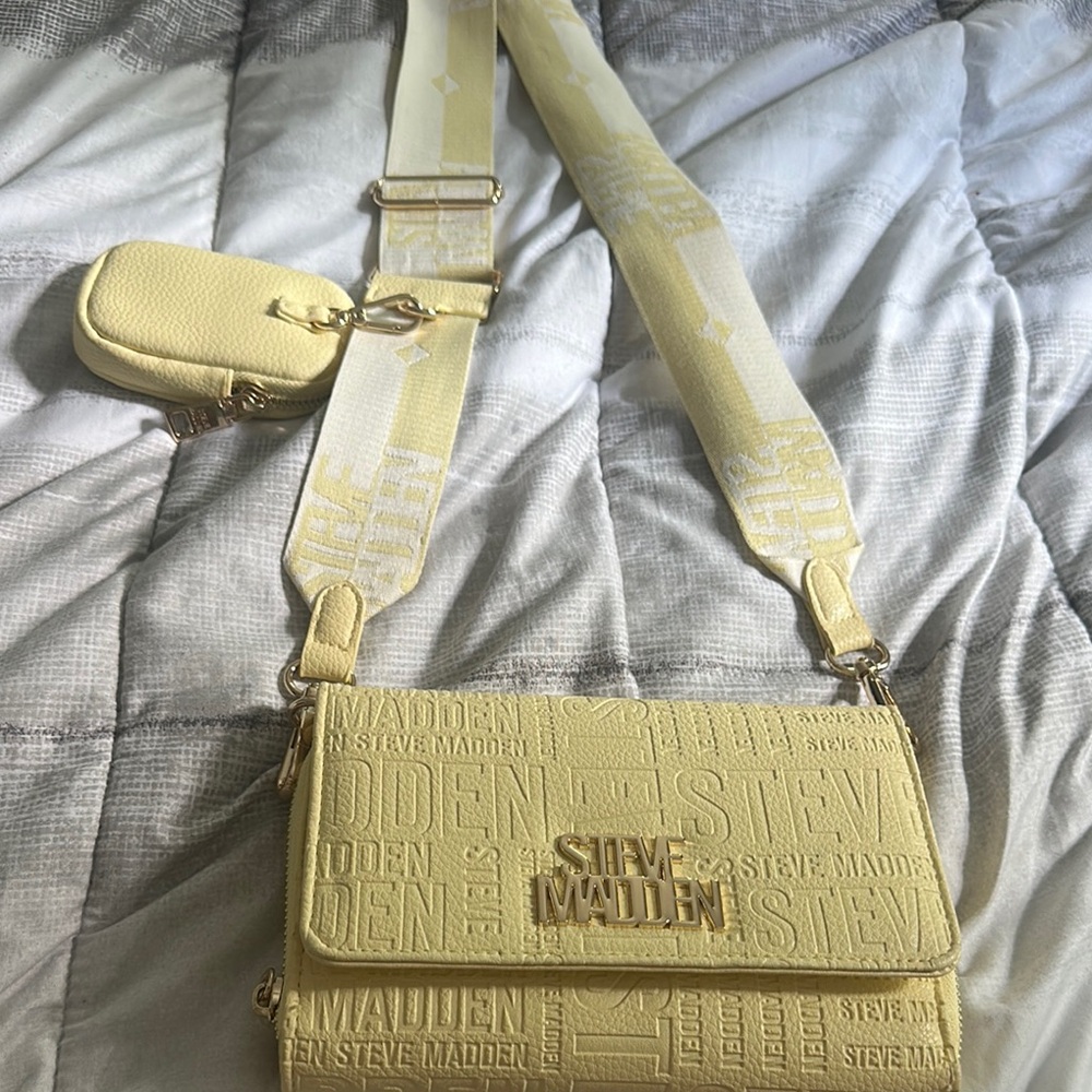 Steve Madden Yellow Crossbody Bag with Adjustable Strap